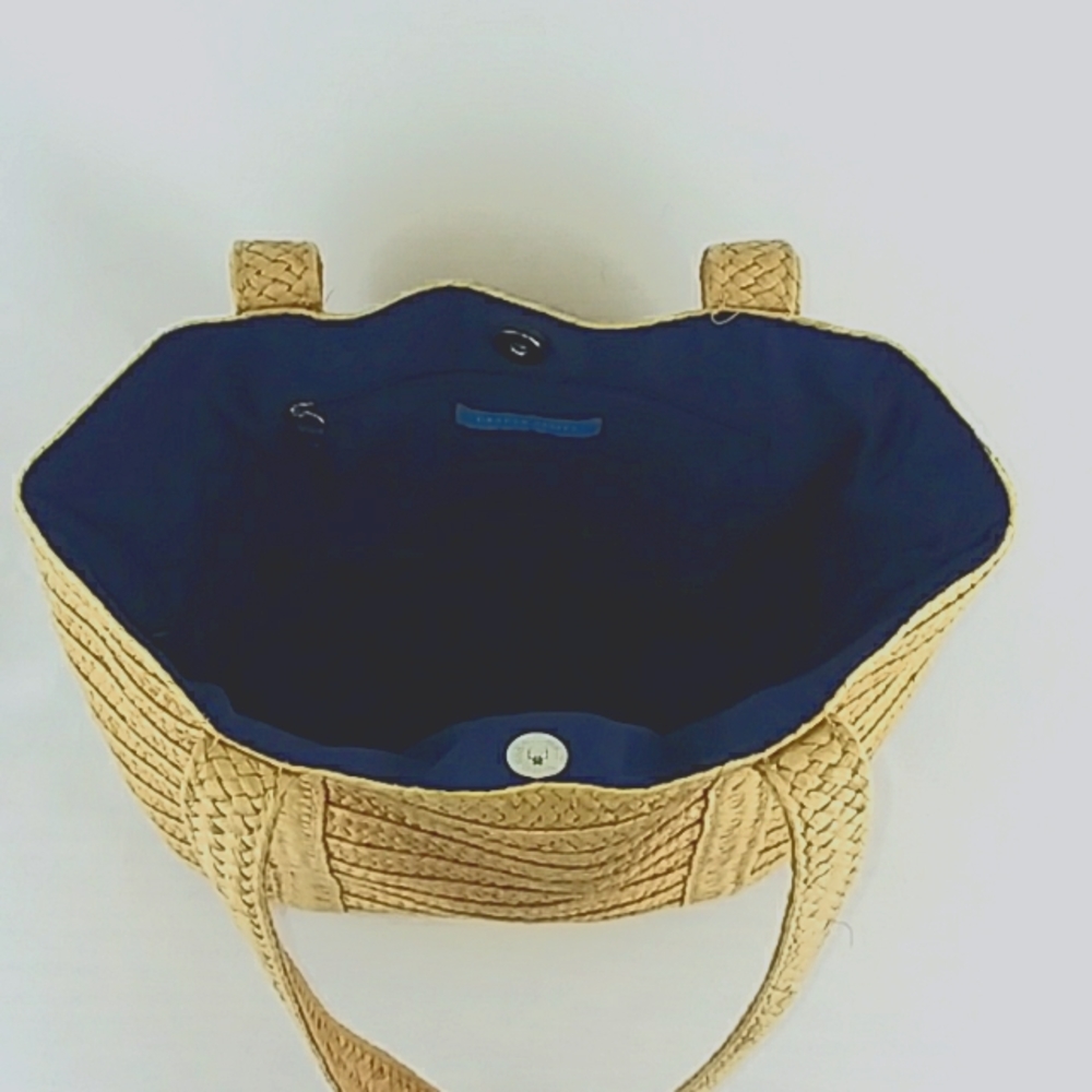 DRAPER JAMES CLASSIC WOVEN STRAW TOTE SOFT LARGE BEACH MARKET DAY TRIPPER - Picture 7 of 9